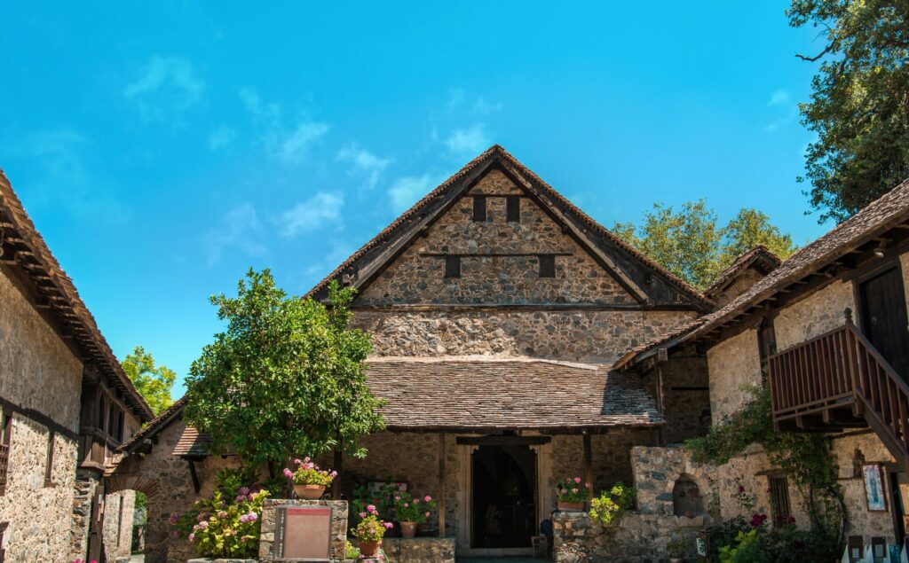 The church of Saint Ioannis Lampadistis in the village of Kalopanayiotis. It is one of the 10 protected as a UNESCO World Heritage Monument located in the valley of Marathasa in Cyprus